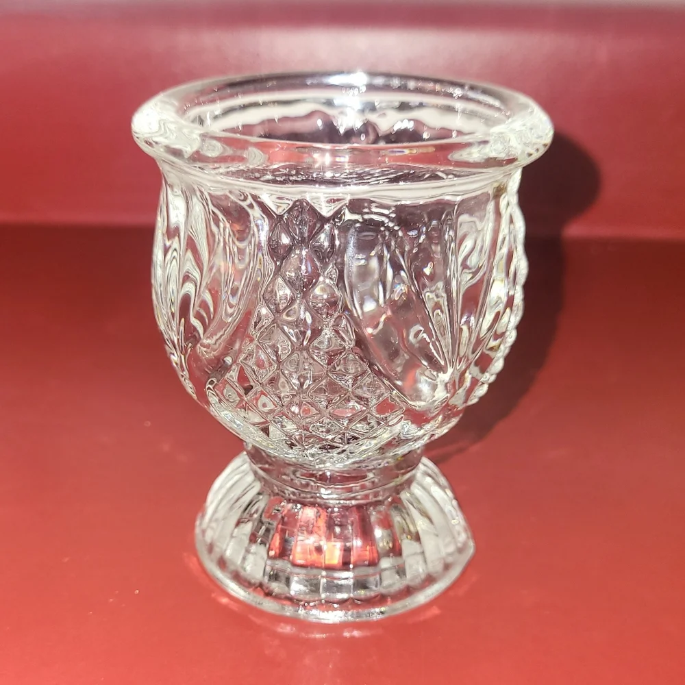 Avon Crystal Votive Candle Holder Bud Vase Vintage Glass